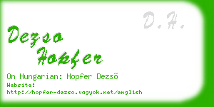 dezso hopfer business card
